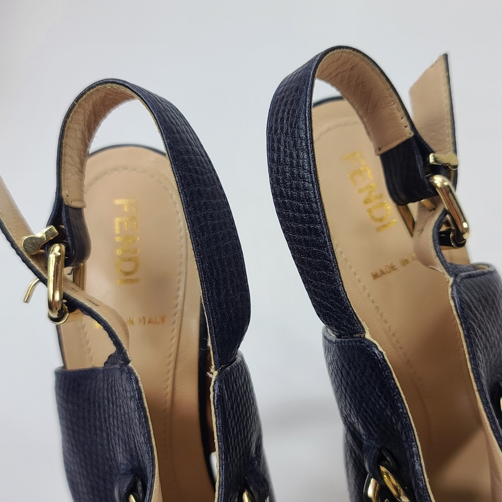 Fendi Platform Heels Very Dark Blue size 7 - Picture 7 of 8